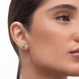 Brinco piercing Crown II Emerald em ouro amarelo 18K