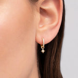 Wind Rose Diamond Earring Charm in 18k Yellow Gold
