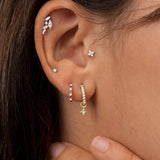 Wind Rose Diamond Earring Charm in 18k Yellow Gold