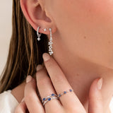 Wind Rose Diamond Earring Charm in 18k White Gold