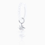 Wind Rose Diamond Earring Charm in 18k White Gold