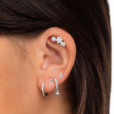 Wind Rose Diamond Earring Charm in 18k White Gold