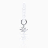 Wind Rose Diamond Earring Charm in 18k White Gold