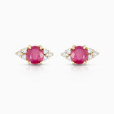 Pendiente Piercing Crown II de Rubí en Oro Amarillo de 18 Kt