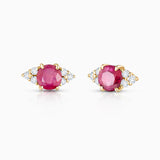 Pendiente Piercing Crown II de Rubí en Oro Amarillo de 18 Kt