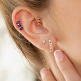 Brinco Moon Diamonds Star Piercing em ouro amarelo 18 K