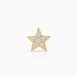 Brinco Moon Diamonds Star Piercing em ouro amarelo 18 K