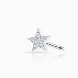 Brinco Moon Diamonds Star Piercing em ouro branco 18 K