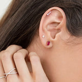 Brinco Moon Diamonds Star Piercing em ouro rosa 18K