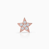Brinco Moon Diamonds Star Piercing em ouro rosa 18K