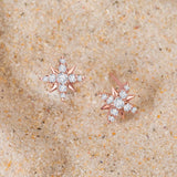 Wind Rose Earrings in 18k Rose Gold