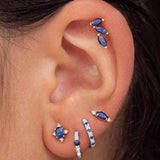 Pendientes Eternity Colors Aro de Zafiro en Oro Blanco de 18 Kt