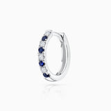 Pendiente Piercing Eternity Colors Aro de Zafiro en Oro Blanco de 18 Kt