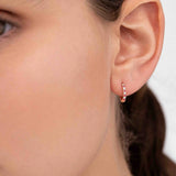 Brincos de argola Eternity Colors Ruby em ouro rosa 18K