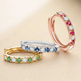 Brinco de piercing de argola Eternity Colors Ruby em ouro rosa 18K