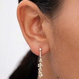 Brincos Cascata Diamantes em Ouro Amarelo 18K