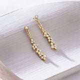 Brincos Cascata Diamantes em Ouro Amarelo 18K