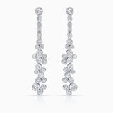 Brincos Cascata de Diamantes em Ouro Branco 18 K