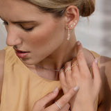 Diamond Waterfall Earrings in 18k Rose Gold
