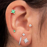 Pendientes Rosa de los Vientos en Oro Blanco de 18 Kt