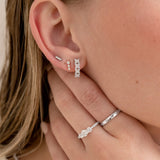 Diamond Garden Earrings in 18k White Gold