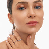 Diamond Garden Earrings in 18k White Gold