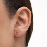 Diamond Flash Piercing Earring in 18k Rose Gold