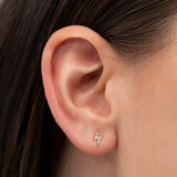 Diamond Flash Piercing Earring in 18k Yellow Gold
