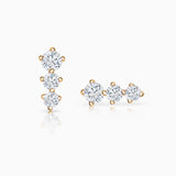 Diamond Trinity Earrings in 18k Yellow Gold