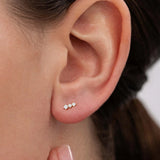 Diamond Trinity Piercing Earring in 18k Yellow Gold
