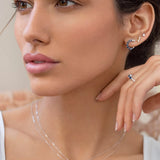Diamond Trinity Piercing Earring in 18k Yellow Gold