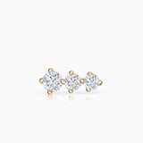 Diamond Trinity Piercing Earring in 18k Yellow Gold