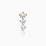 Diamond Trinity Piercing Earring in 18k Yellow Gold