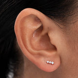 Diamond Trinity Earrings in 18k Rose Gold