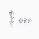 Diamond Trinity Earrings in 18k Rose Gold