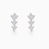 Diamond Trinity Earrings in 18k Rose Gold
