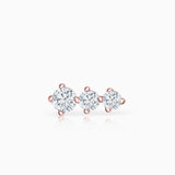 Pendiente Piercing Trinity Diamonds en Oro rosa de 18 Kt