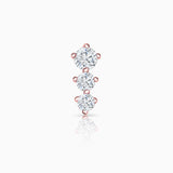 Pendiente Piercing Trinity Diamonds en Oro rosa de 18 Kt