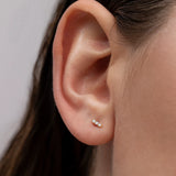 Diamond Line Piercing Earring in 18k Yellow Gold