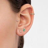 Diamond Line Piercing Earring in 18k Yellow Gold