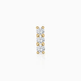 Diamond Line Piercing Earring in 18k Yellow Gold