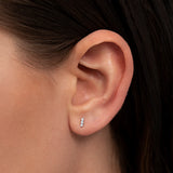 Diamond Line Piercing Earring in 18k White Gold