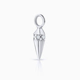 Brinco de argola punk diamante ouro branco 18K