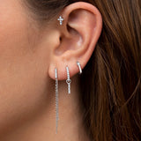 Brinco Crax Diamond Piercing em Ouro Branco 18K