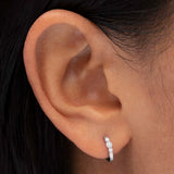 Pendiente Piercing Memphis de Diamantes en Oro Blanco de 18 Kt