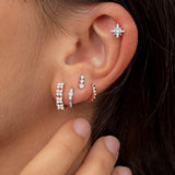 Pendiente Piercing Memphis de Diamantes en Oro Blanco de 18 Kt