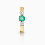 Memphis Emerald and Diamond Hoop Earring in 18k Yellow Gold