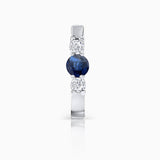 Pendiente Piercing Memphis de Zafiro y Diamantes en Oro Blanco de 18 Kt
