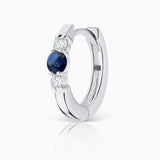 Pendiente Piercing Memphis de Zafiro y Diamantes en Oro Blanco de 18 Kt