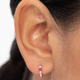 Brinco de piercing Memphis Ruby e diamante em ouro rosa 18K